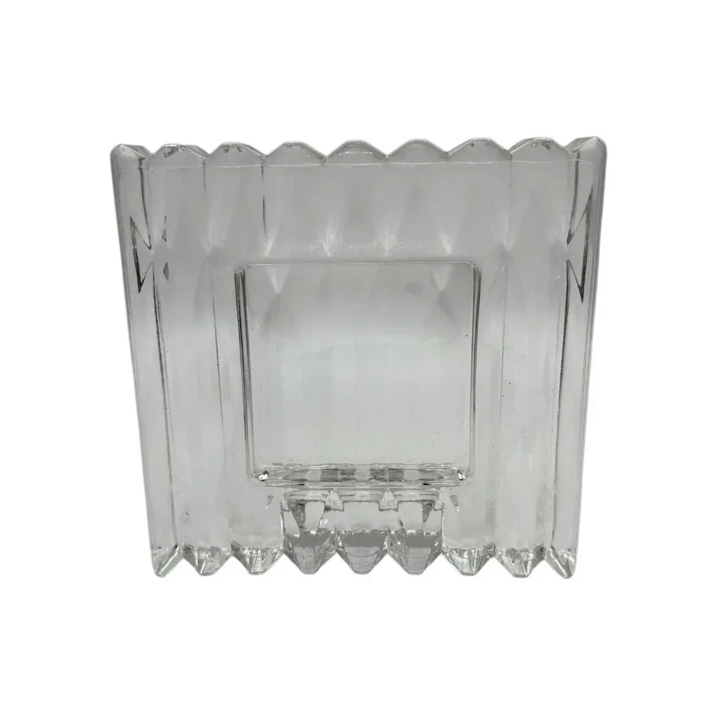 Picture Frame Solid Glass Wavy Sides Thick Glass Stand In‎ Back 2 x 2 In Picture